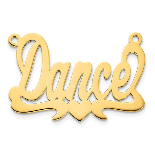 10k Yellow Gold Polished Heart Name Plate