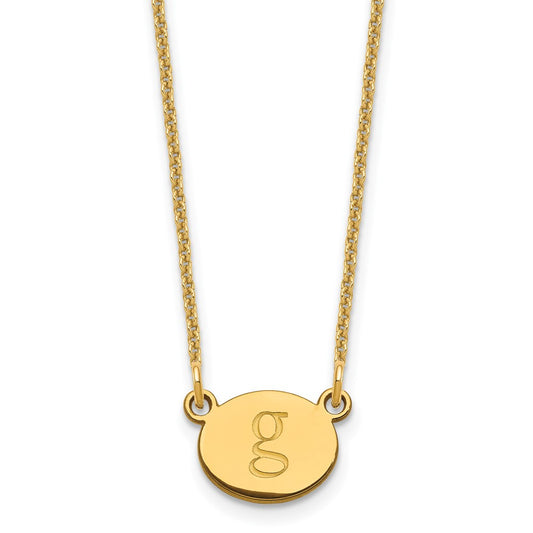 10k Yellow Gold Oval Initial Necklace