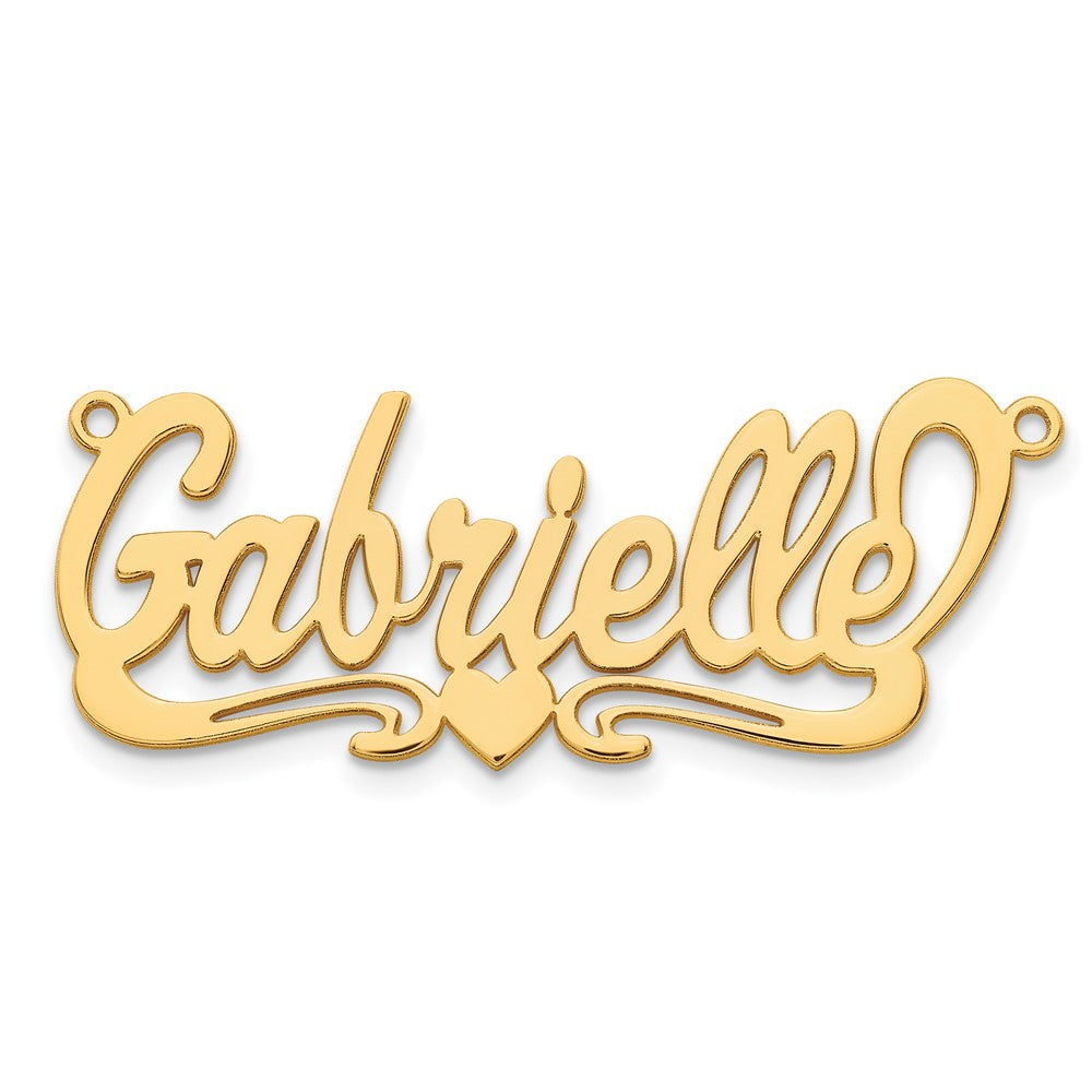 10k Yellow Gold Polished Heart Name Plate