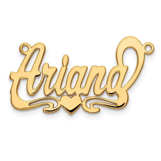 10k Yellow Gold Polished Heart Name Plate