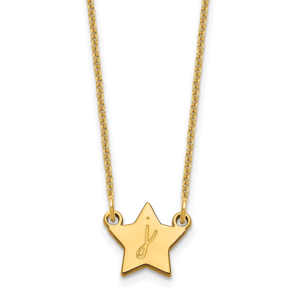 10k Yellow Gold Initial Star Necklace