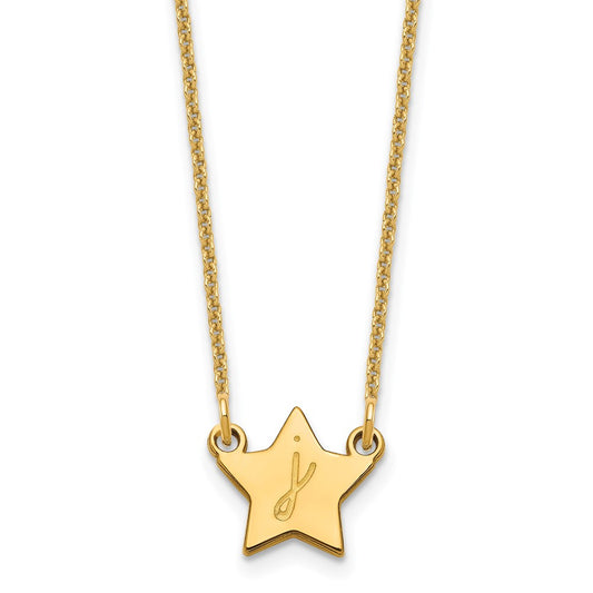 10k Yellow Gold Initial Star Necklace