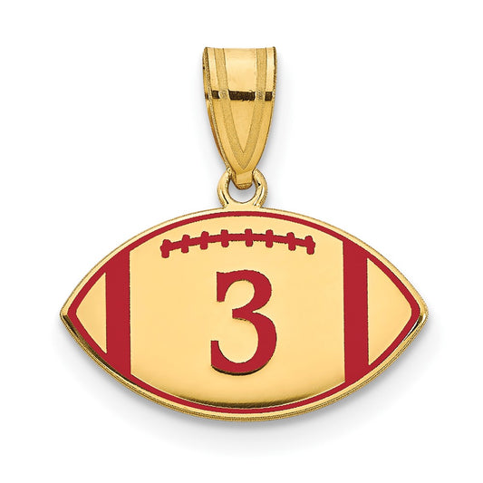 10K\k Yellow Gold Personalized Football Epoxy Pendant