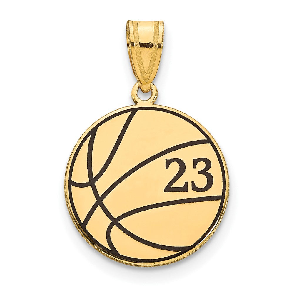 10k Yellow Gold Personalized Basketball Epoxy Pendant