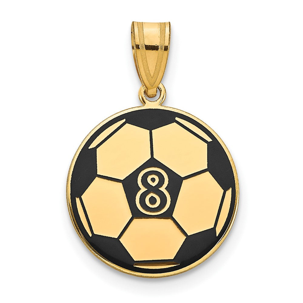 10k Yellow Gold  Personalized Soccer Ball Epoxy Pendant