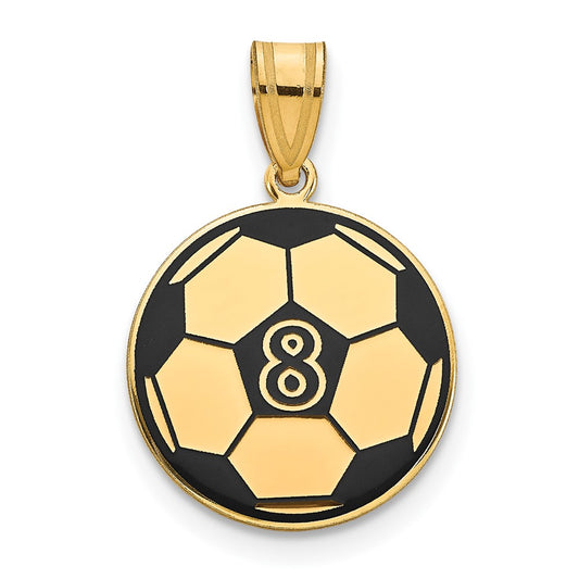 10k Yellow Gold  Personalized Soccer Ball Epoxy Pendant