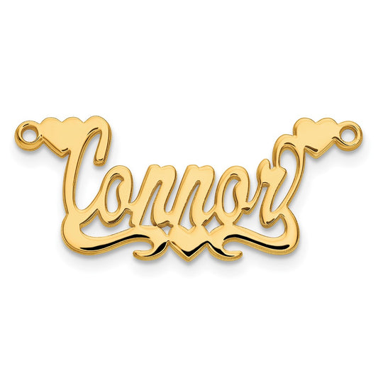10k Yellow Gold Polished Hearts Name Plate