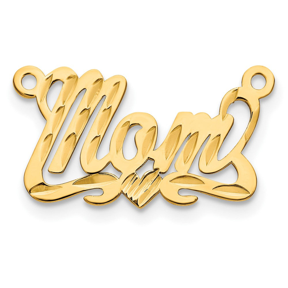 10k Yellow Gold Diamond-cut Heart Name Plate