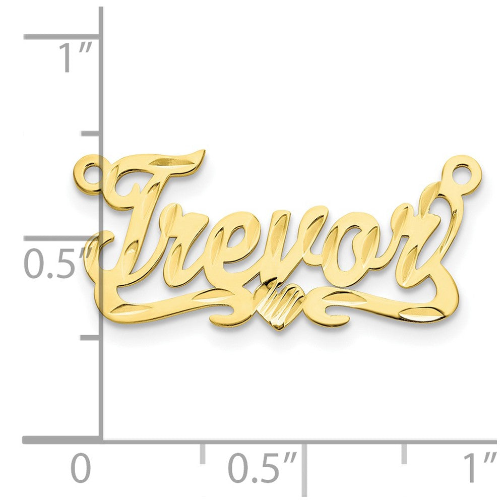 10k Yellow Gold Diamond-cut Heart Name Plate
