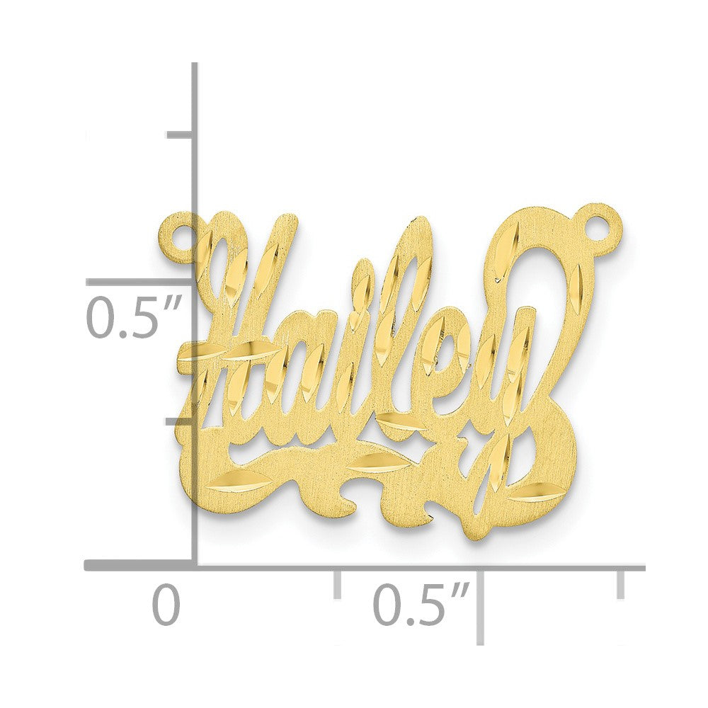 10k Yellow Gold  Satin Diamond-cut Name Plate