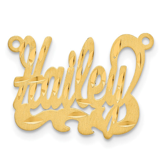 10k Yellow Gold  Satin Diamond-cut Name Plate