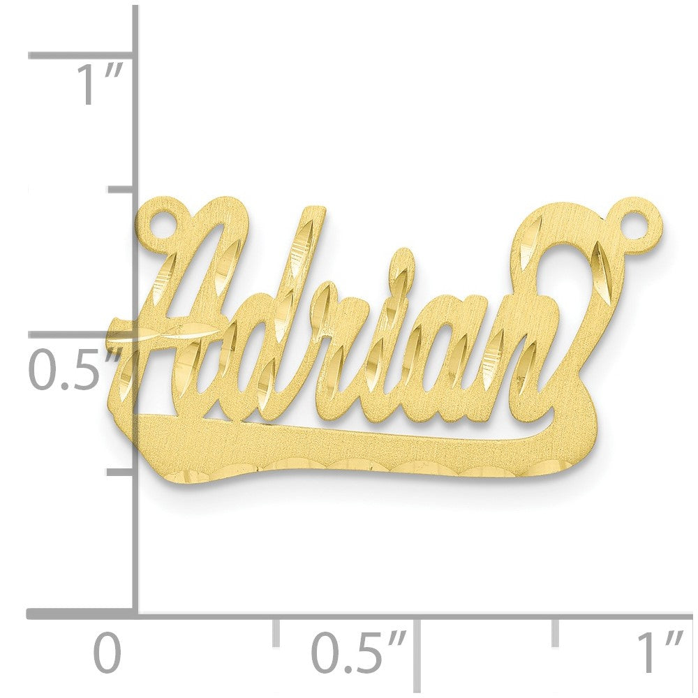 10k Yellow Gold Satin Diamond-cut Underlined Name Plate