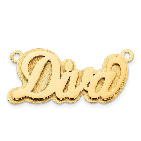 10k Yellow Gold Polished 3D Name Plate