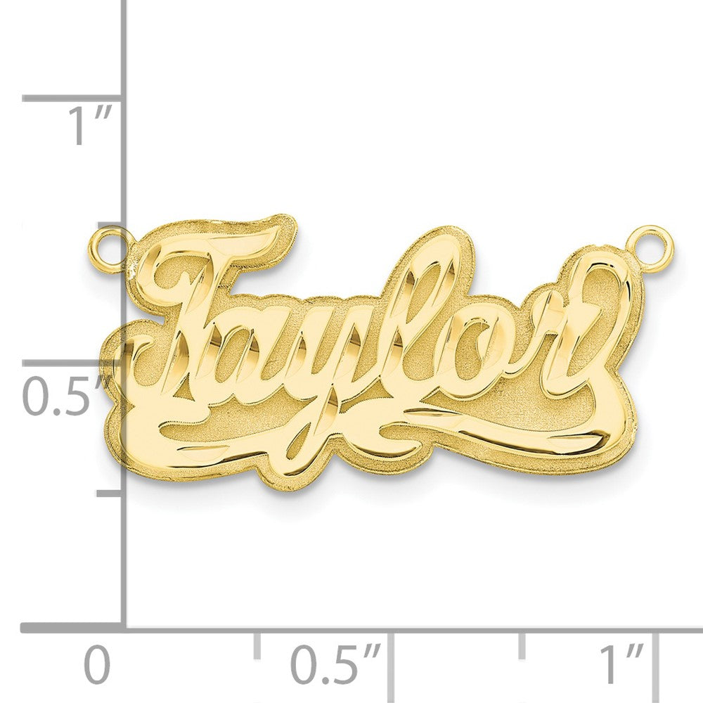 10k Yellow Gold 3D Diamond-cut Name Plate