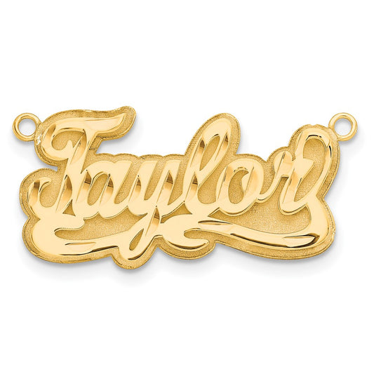 10k Yellow Gold 3D Diamond-cut Name Plate