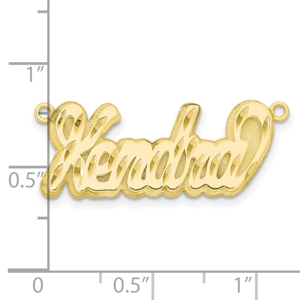 10k Yellow Gold 3D Diamond-cut Name Plate