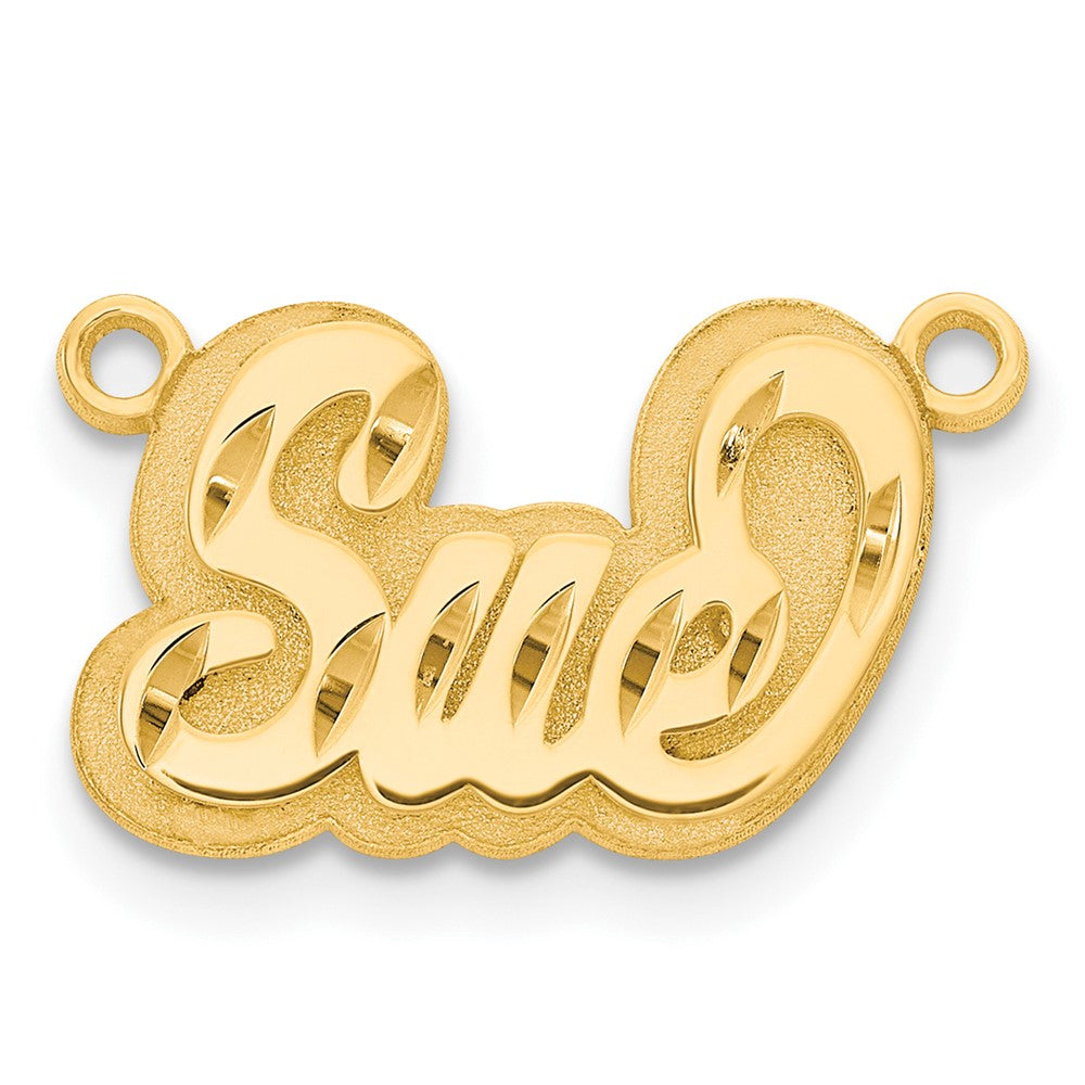 10Kk Yellow Gold 3D Diamond-cut Name Plate