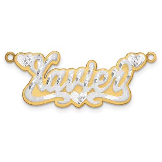 10k 3D Two-tone Satin Diamond-cut Name Plate