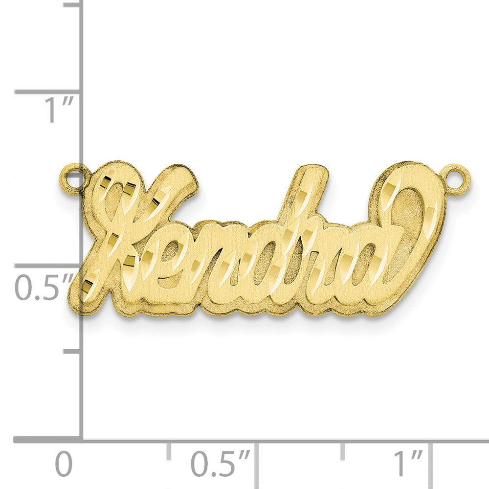 10k Yellow Gold 3D Satin Diamond-cut Name Plate