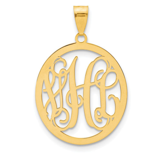 10k Yellow Gold Round Monogram Pendant