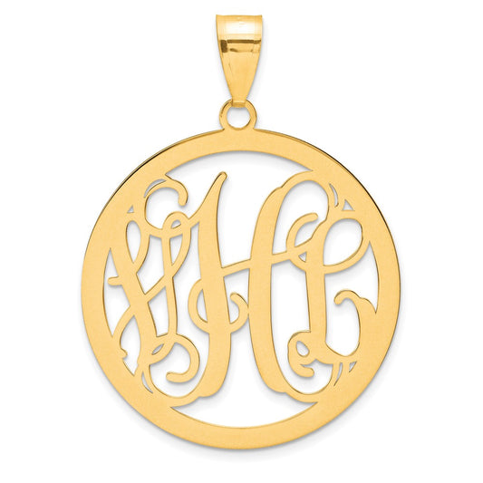 10k Yellow Gold Large Round Monogram Pendant