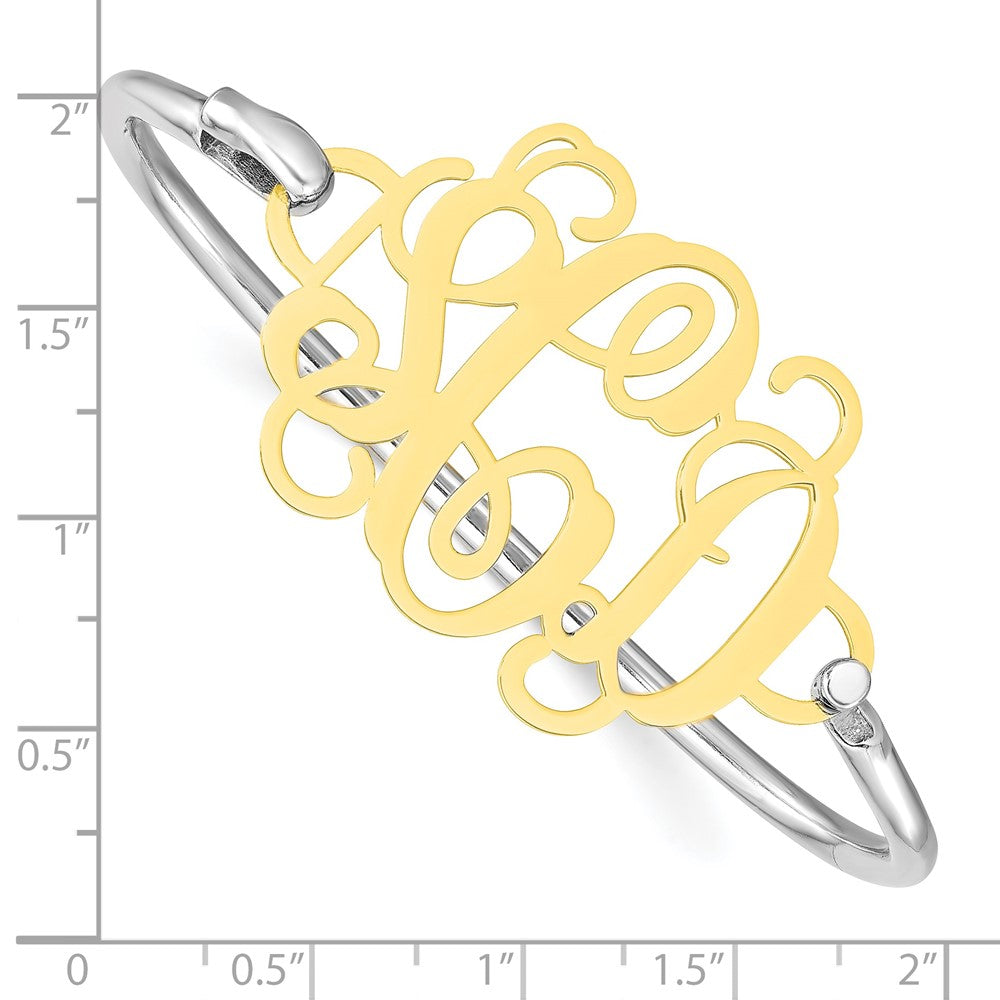 10k Yellow Gold Monogram with Sterling Silver Bangle