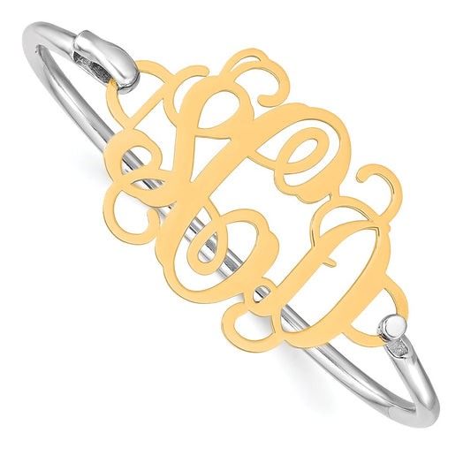 10k Yellow Gold Monogram with Sterling Silver Bangle