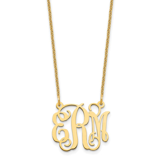 10k Yellow Gold Small Monogram Necklace