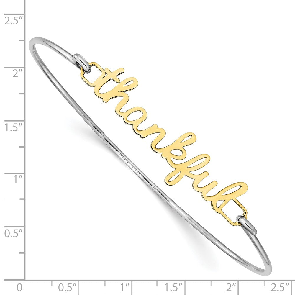 10k Yellow Gold Name Plate on Sterling Silver Bangle