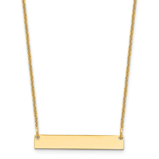 10k Yellow Gold Small Blank Bar Necklace
