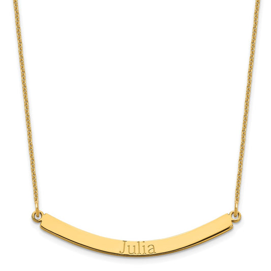 10k Yellow Gold Curved Bar Necklace
