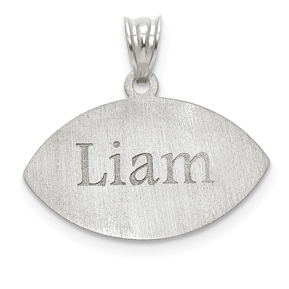 10k White Gold  Personalized Football Pendant