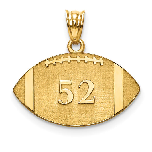 10k Yellow Gold Personalized Football Pendant