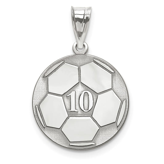 10k White Gold Personalized Soccer Pendant