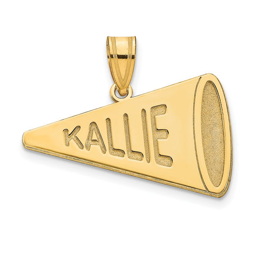 10k Yellow Gold Personalized Megaphone Pendant