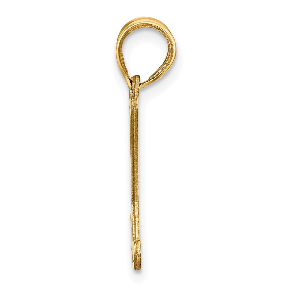 10k Yellow Gold Personalized Hockey Pendant