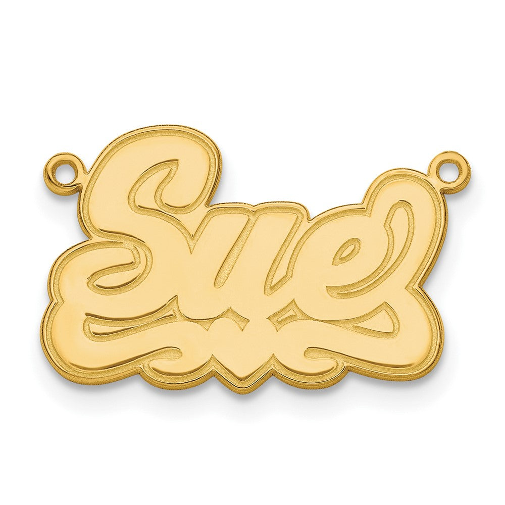 10k Yellow Gold Etched Heart Name Plate