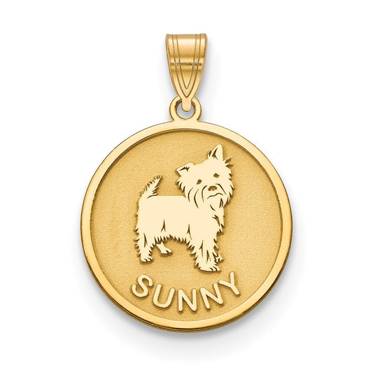 10k Yellow Gold Dog Pendant