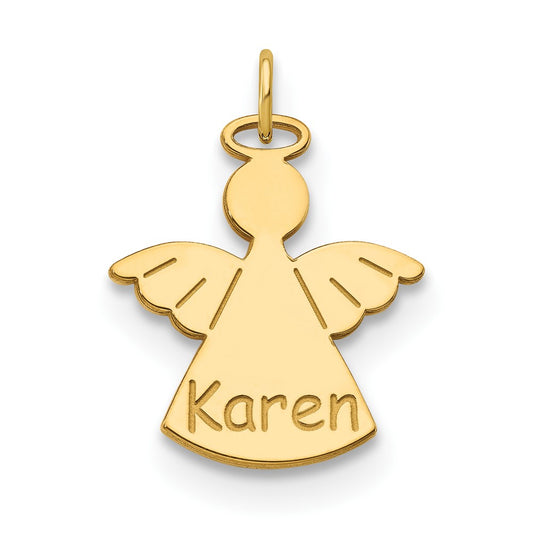 10k Yellow Gold Personalized Angel Charm