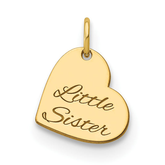 10k Yellow Gold Personalized Heart Charm
