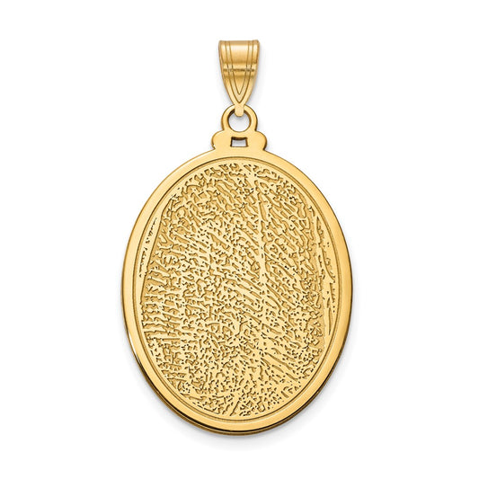 10k Yellow Gold Oval Fingerprint Pendant