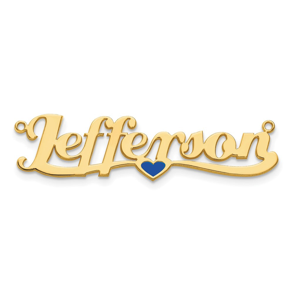 10k Yellow Gold Epoxy Heart Name Plate
