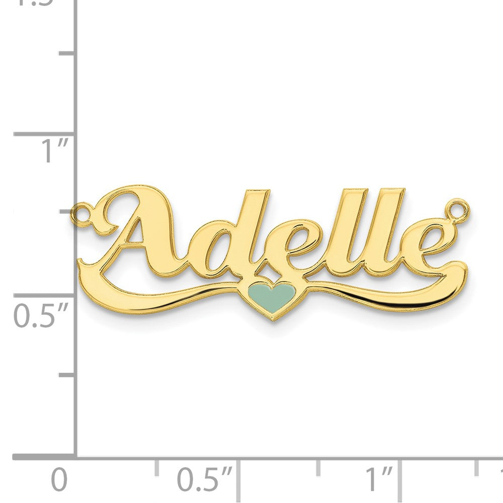 10k Yellow Gold Epoxy Heart Name Plate