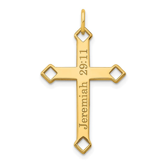 10k Yellow Gold Personalized Cross Charm