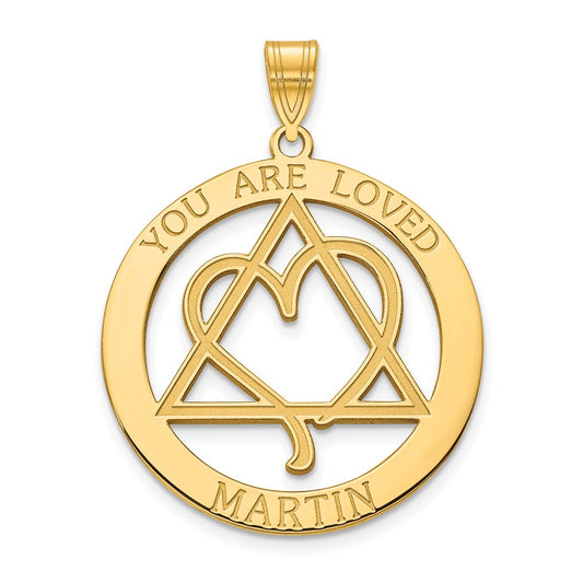 10k Yellow Gold YOU ARE LOVED Adoption Pendant