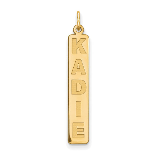 10k Yellow Gold Large  Arial Black New Font Bar Charm