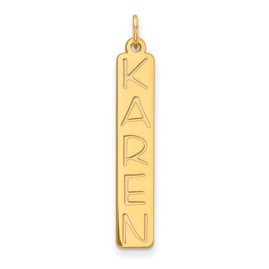 10k Yellow Gold Large Garfield Font  Bar Charm
