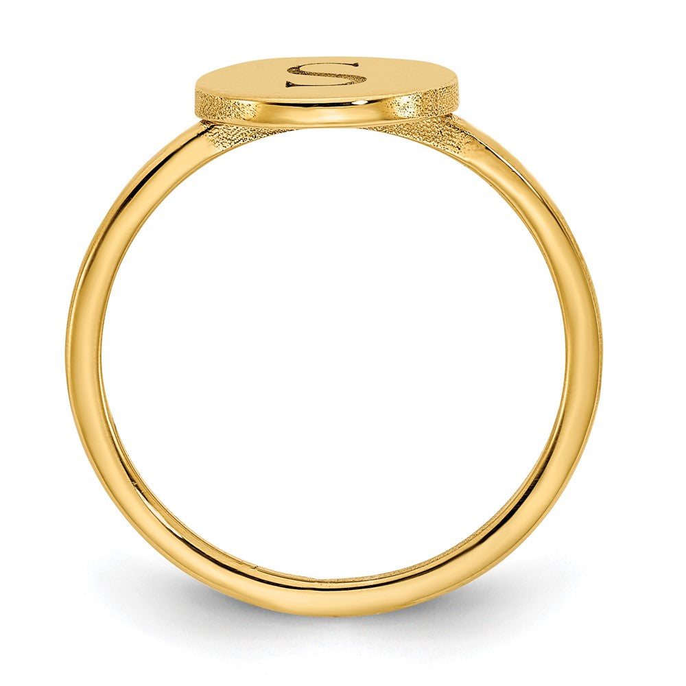 10k  yellow Gold Round Initial Ring
