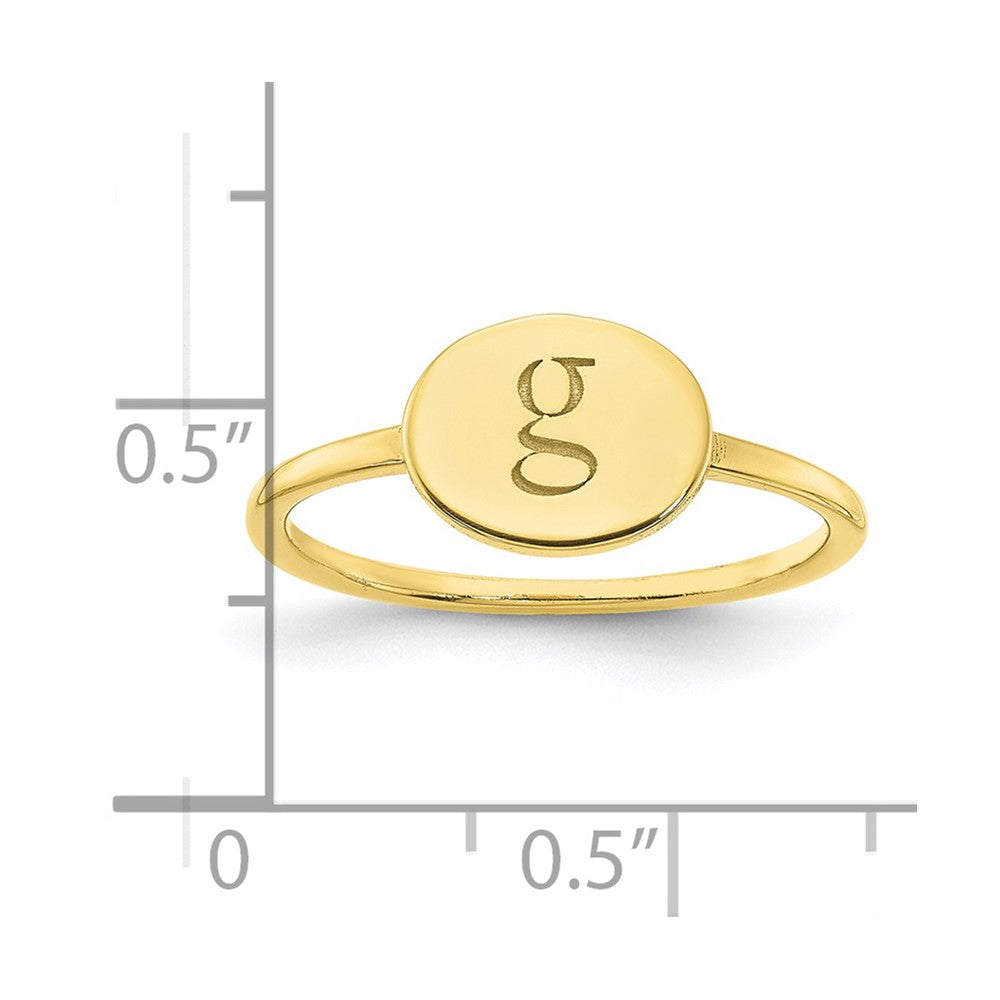 10k Yellow Gold Oval Initial Ring