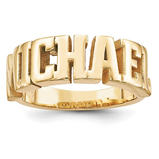 10k Yellow Gold Cut-out Name Ring
